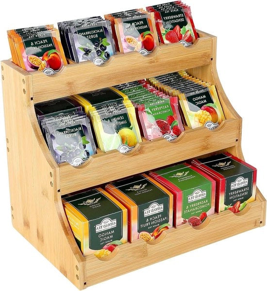 Organizzatore per Thee - Supporto Verticale per Thee e Caffè con 12 Compartimenti - 30,7 x 25 x 20,5 cm
