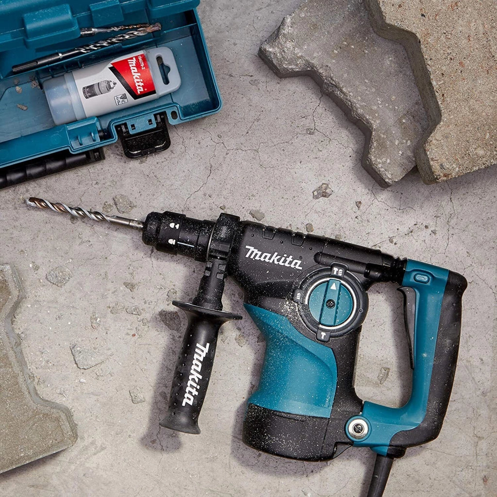 Makita HR2811FT Tassellatore SDS-PLUS 3 Funzioni 800W 2,8J 28 mm in calcestruzzo con doppio mandrino e impugnatura antivibrazioni colore Nero