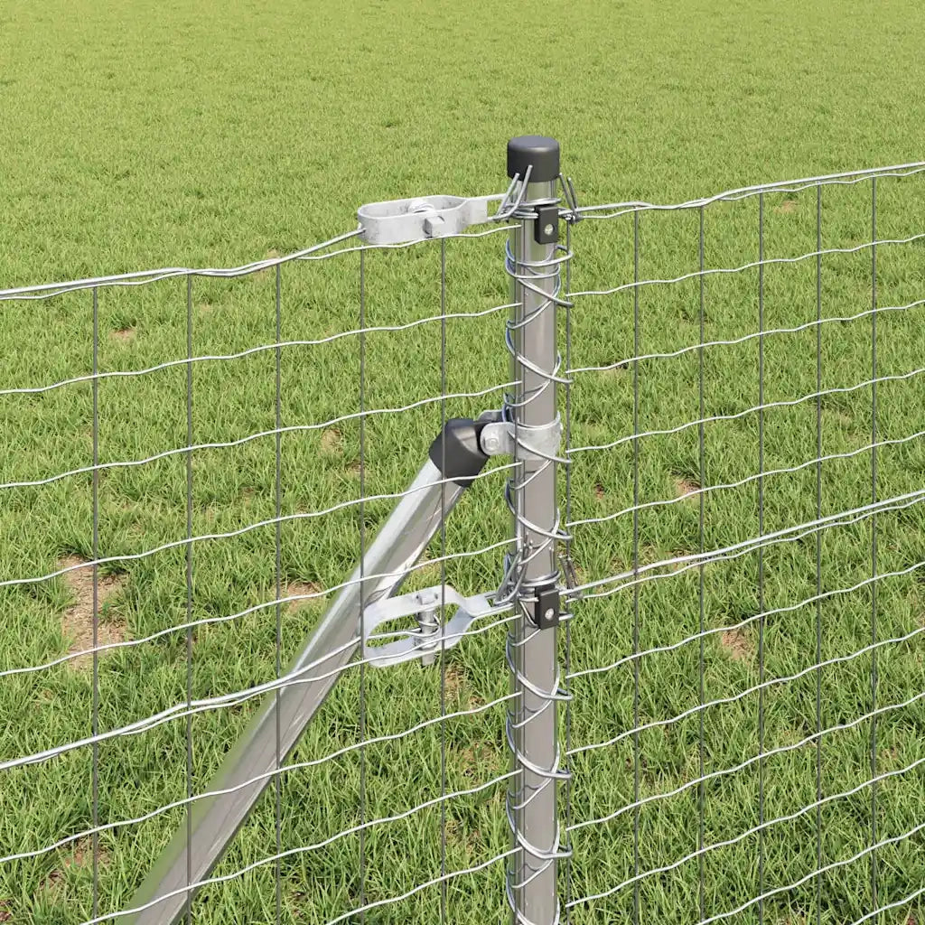 Recinzione con Posto Grigio 0,4 x 25 m Acciaio e PVC 3350491