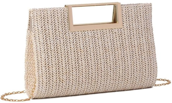 Borsa da Sera per Donna in Tela Estiva con Clutch