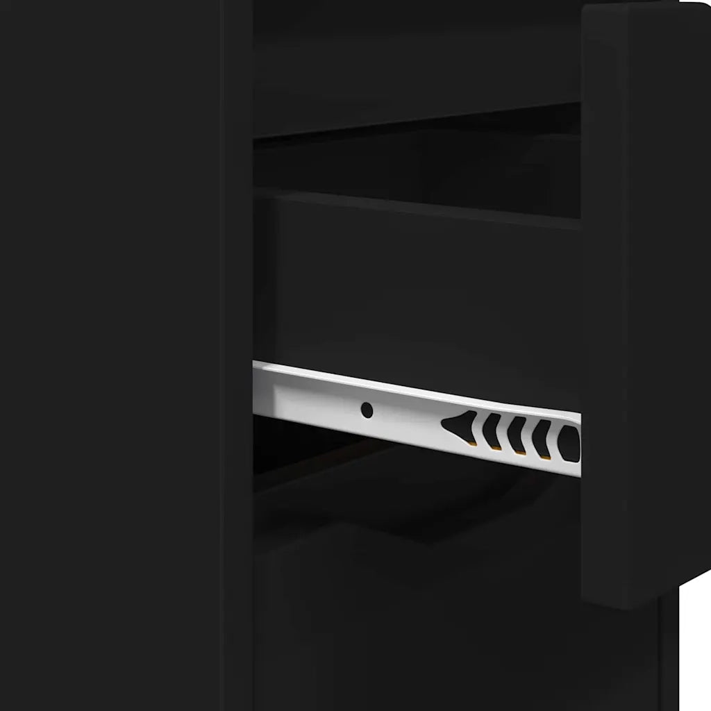 Set di 2 Comodini | Armadio da Notte | Mobiletto da notte Nero 30,5 x 30 x 43 cm Legno multistrato