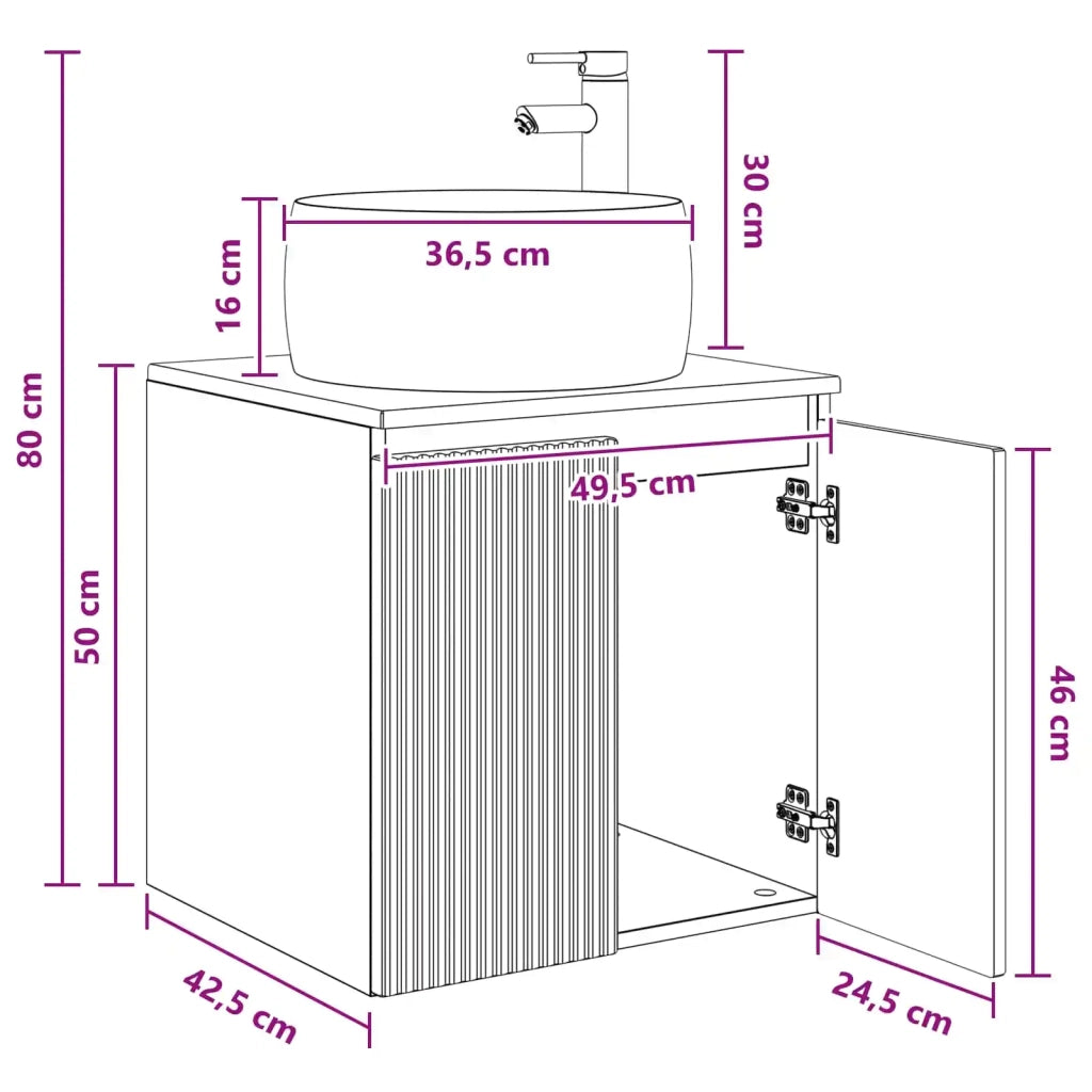 Mobile Lavabo | Armadio Lavabo da Parete Bianco Lucido 49,5 x 44,5 x 66 cm