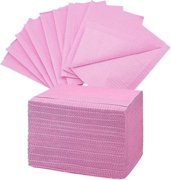 Slitte per tatuaggio - impermeabili e multifunzionali - 50 pezzi - rosa - 3 strati - 45,5 x 33 cm