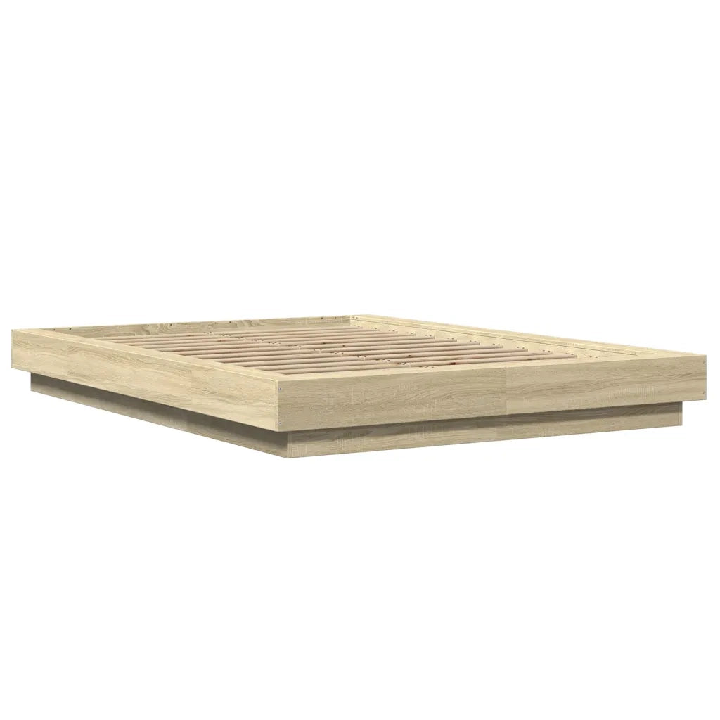 Letto matrimoniale | Letto per adulti | Giroletto Rovere Sonoma 135x190 cm in Legno Multistrato