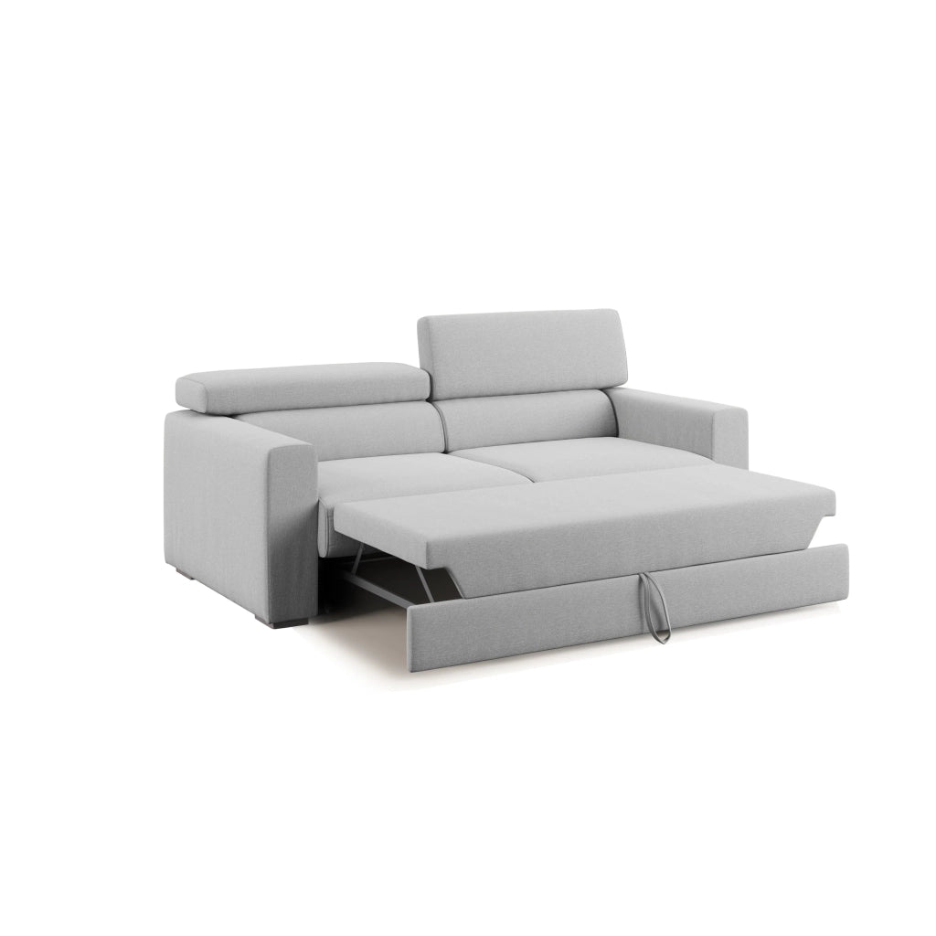 Dylan Divano con pouf estraibile 158 cm grigio