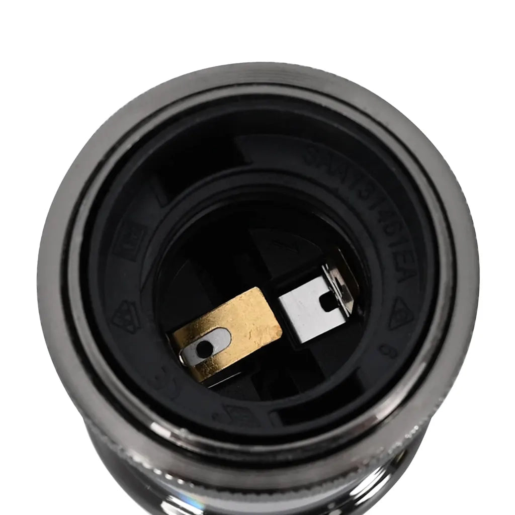 Portalampade 2 pz Nero Lucido E27
