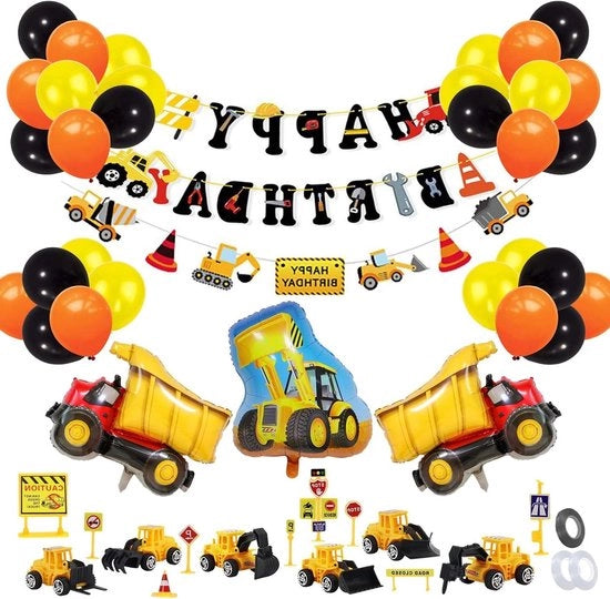 Decorazioni di compleanno per la festa di costruzione con palloni - set di festa per bambini (B)