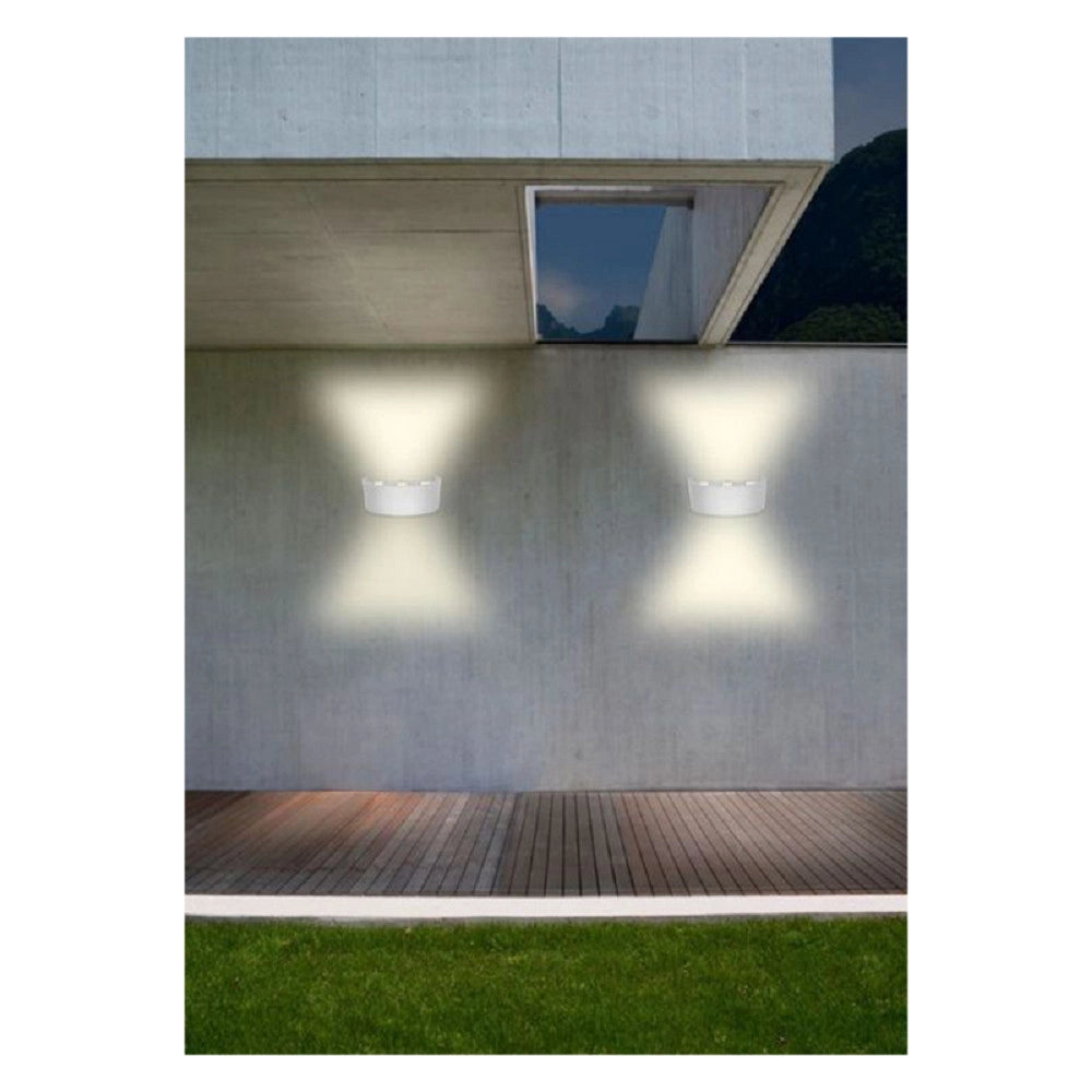 Trade Shop - Applique Esterno Led 16 Watt Crown Ip65 Up & Down Bianco Luce Es64 -