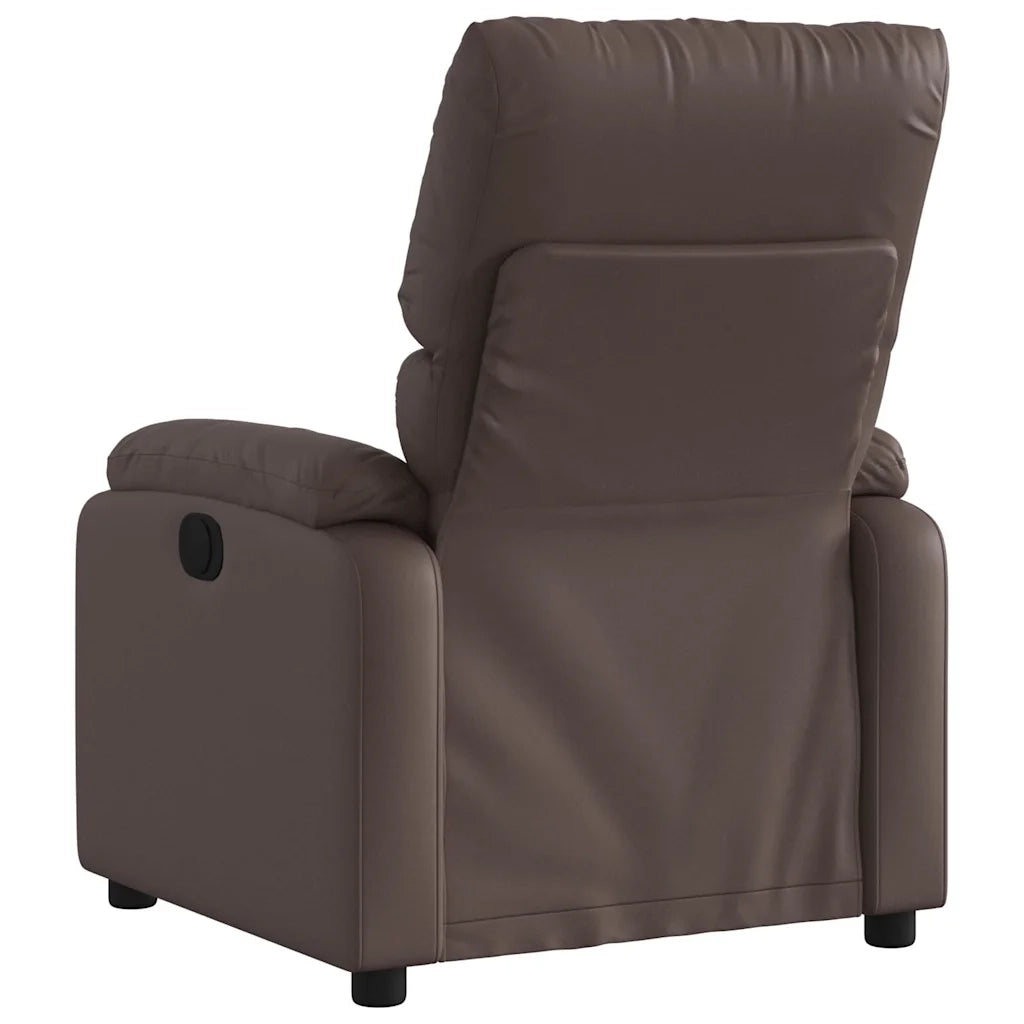 Poltrona Reclinabile Elettrica Marrone in Similpelle