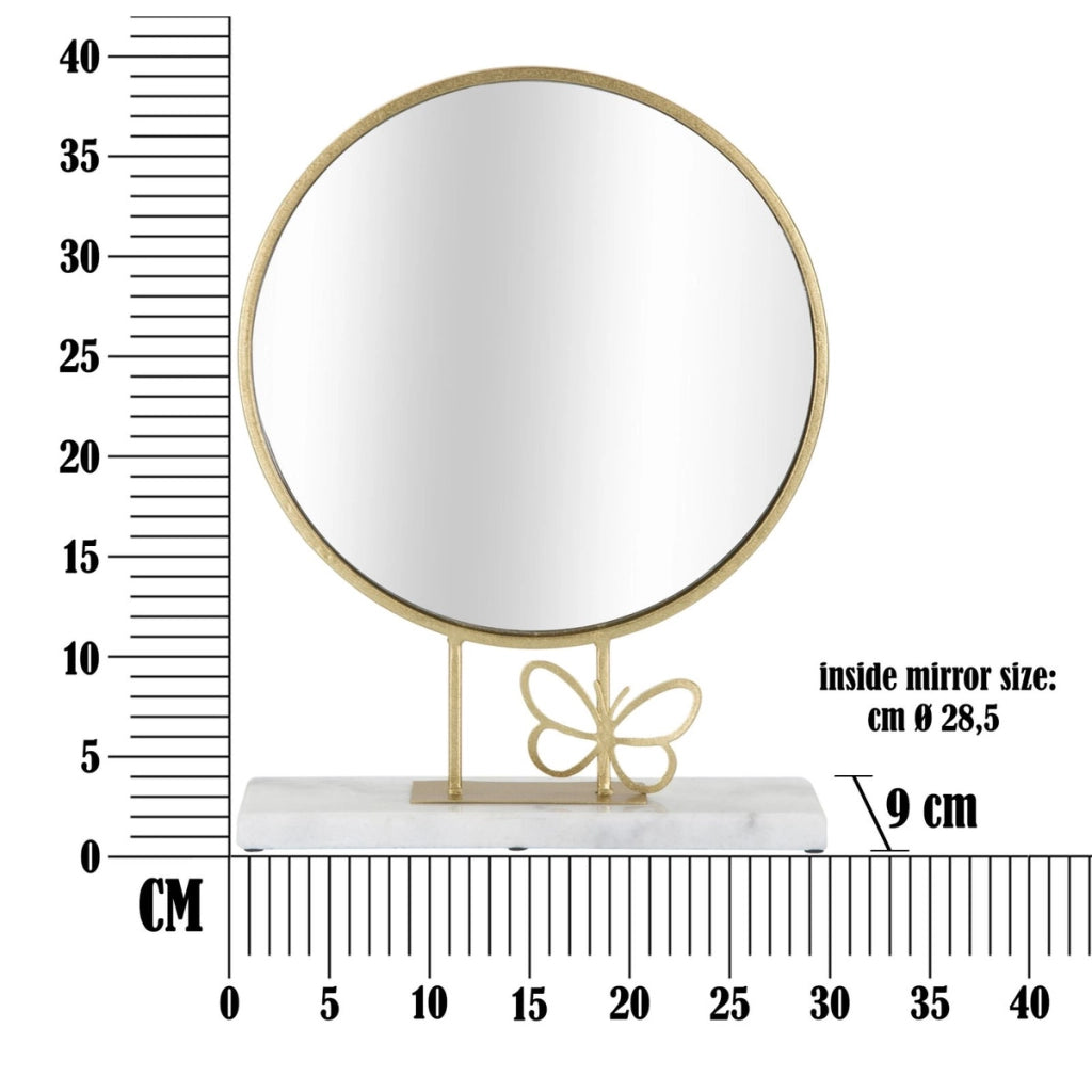 Specchio con Cornice VKH504, Oro, Metallo, 30x9x39,5 cm