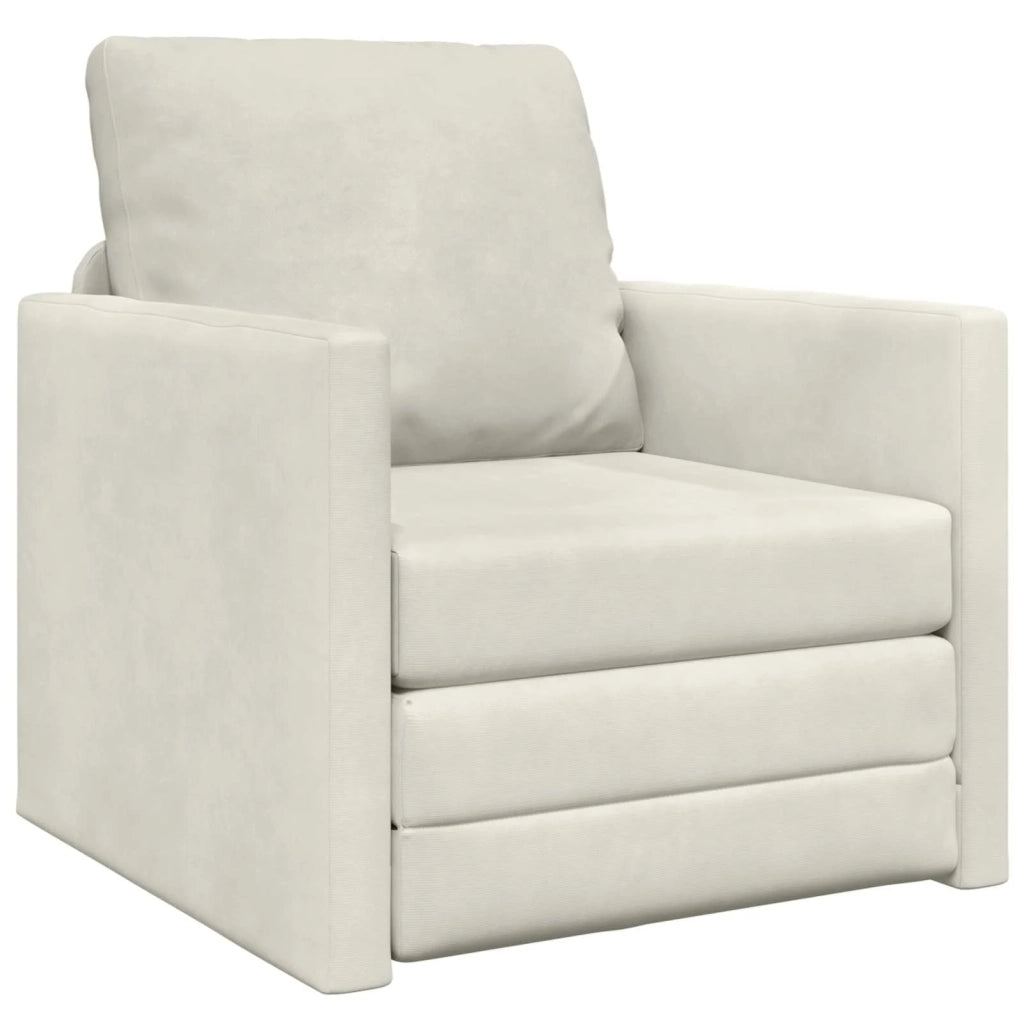 Divano letto Crema 74 x 77 x 81 cm Velluto 4106620