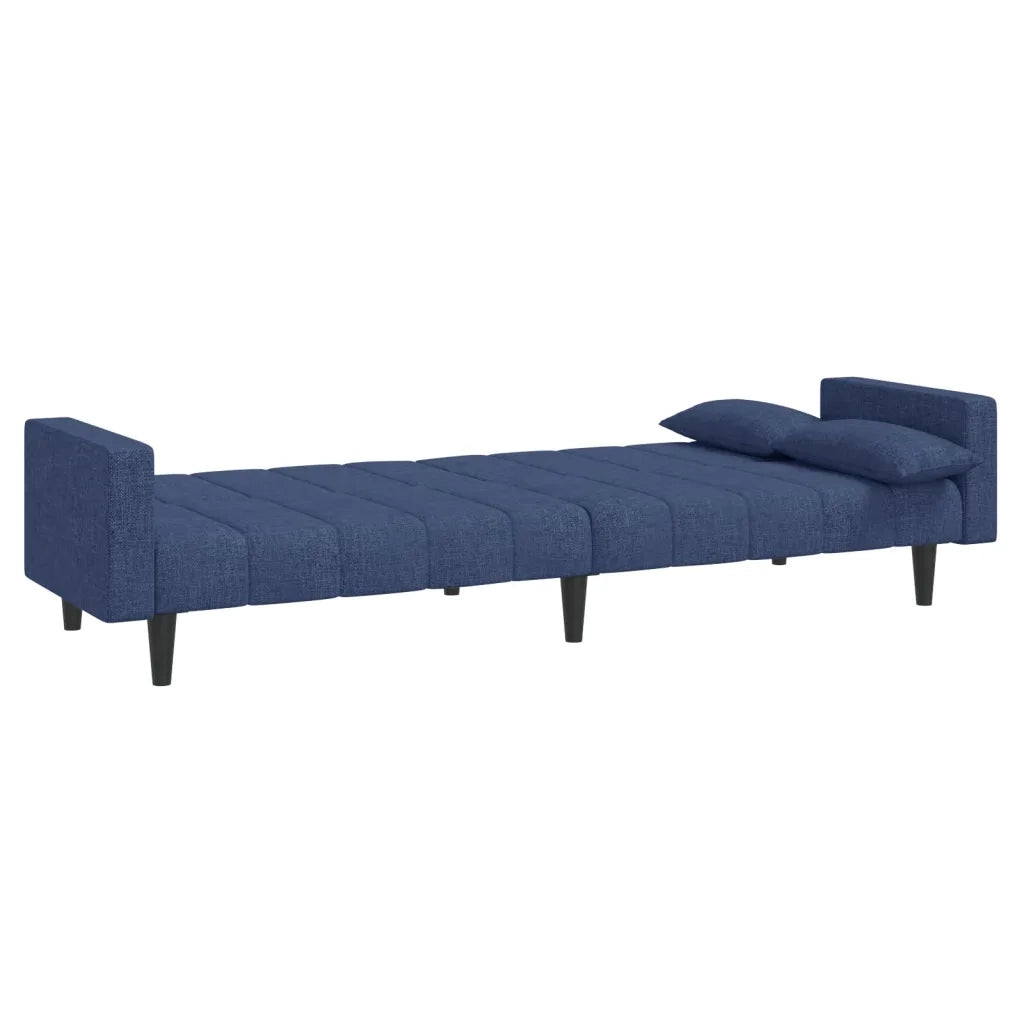 Divano letto | Sof¨¤ letto | Letto singolo a 2 Posti con 2 Cuscini Blu in Tessuto