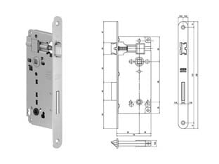 SERRATURA A BUSSOLA PATENT INFILARE B.TONDO CR. OP. APERTURA EMERGENZA- - mm.50 (B00595.50.34) - 1 pezzi AGB