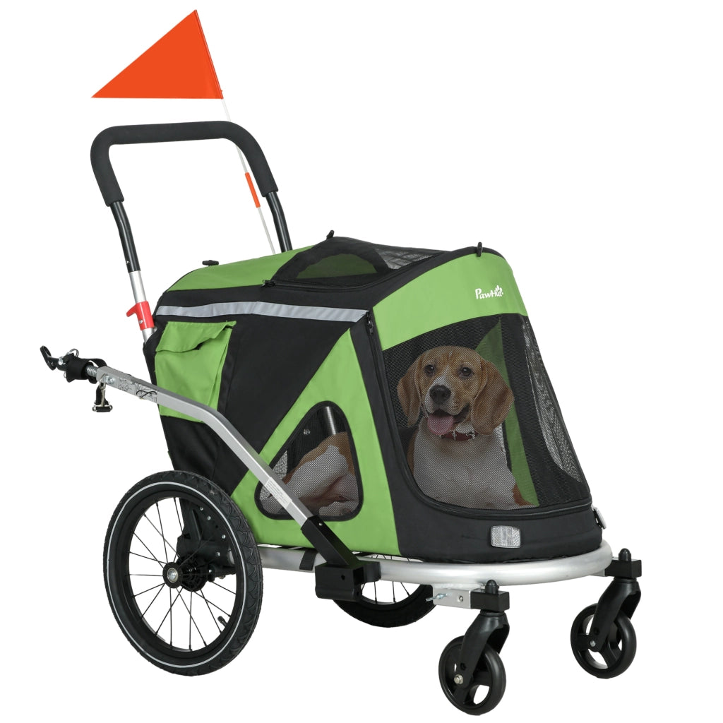 Carrello per Cani 2 in 1 ¨C Minimal ¨C Verde 150x68x95 cm