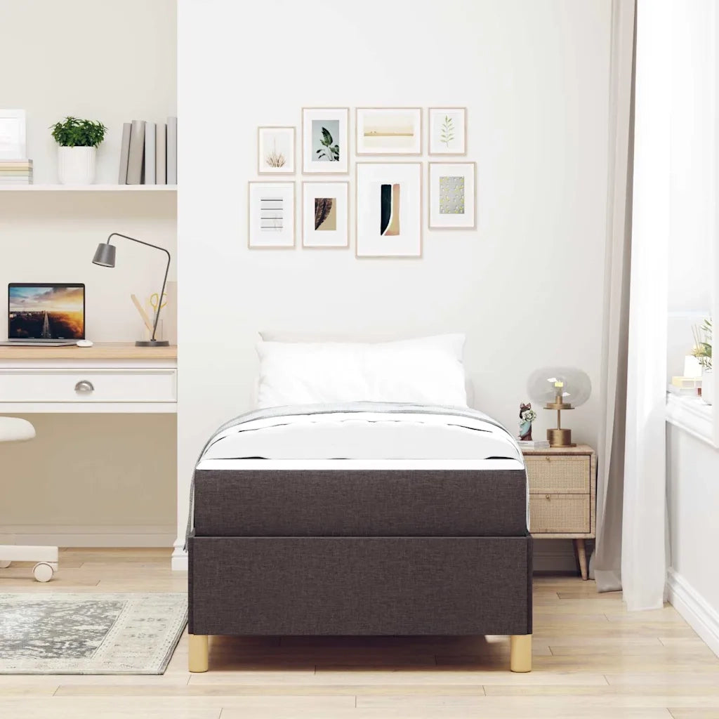 Struttura del letto Marrone Scuro 80 x 200 cm Tessuto