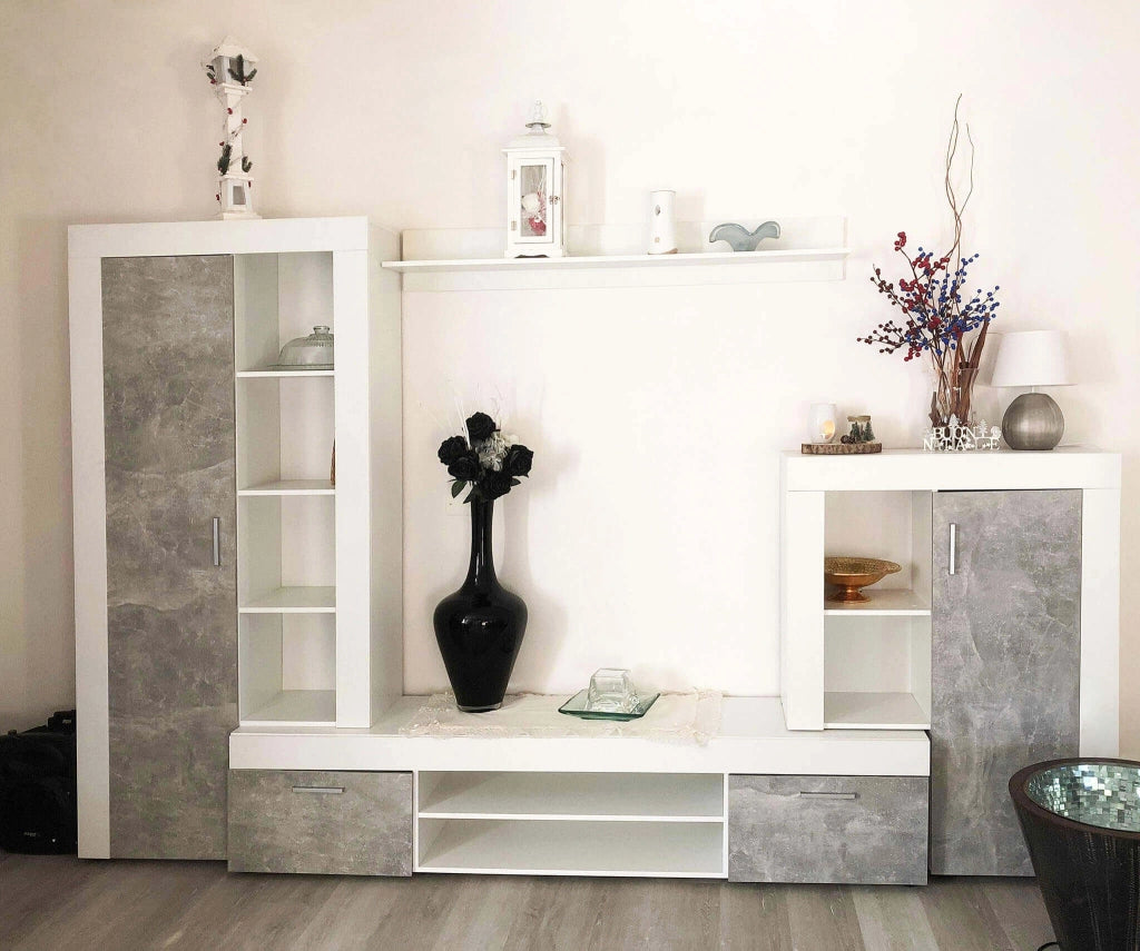 Parete Attrezzata per Soggiorno in Legno Composito cm 259x40x180 - ALTON