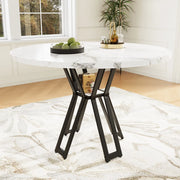 Tavolo da pranzo 100x100x76 cm con piedini regolabili; MDF e metallo nero