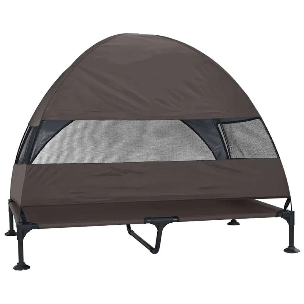 vidaXL Letto per Cani Elevato Marrone 127 x 81 x 108 cm