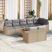 Set Divano da Giardino 9 pcs Beige e Grigio Chiaro polyrattan 3356138