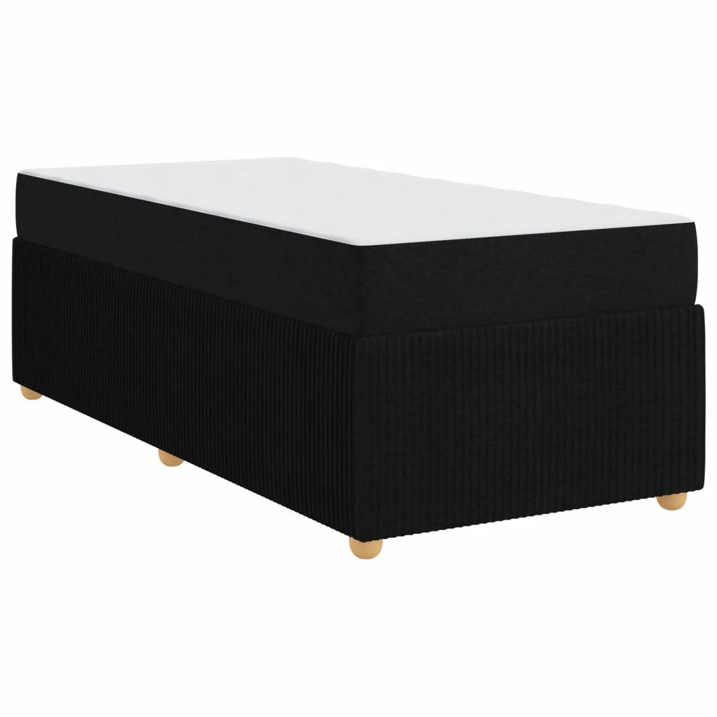 Letto singolo | Letto per adulti | Struttura del letto con materasso Nero 90 x 200 cm Tessuto