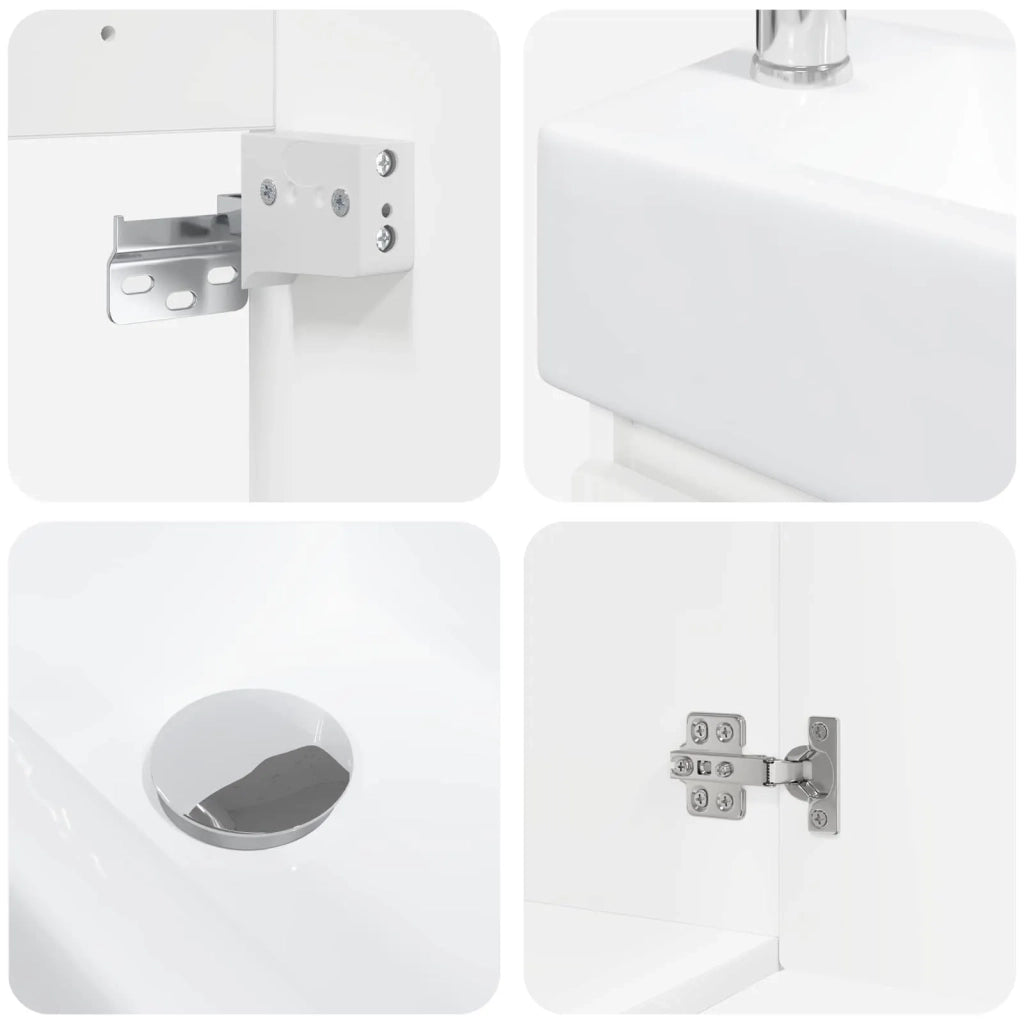 Mobile Bagno | Armadio da bagno con rubinetto Bianco 45,5 x 22,5 x 84 cm