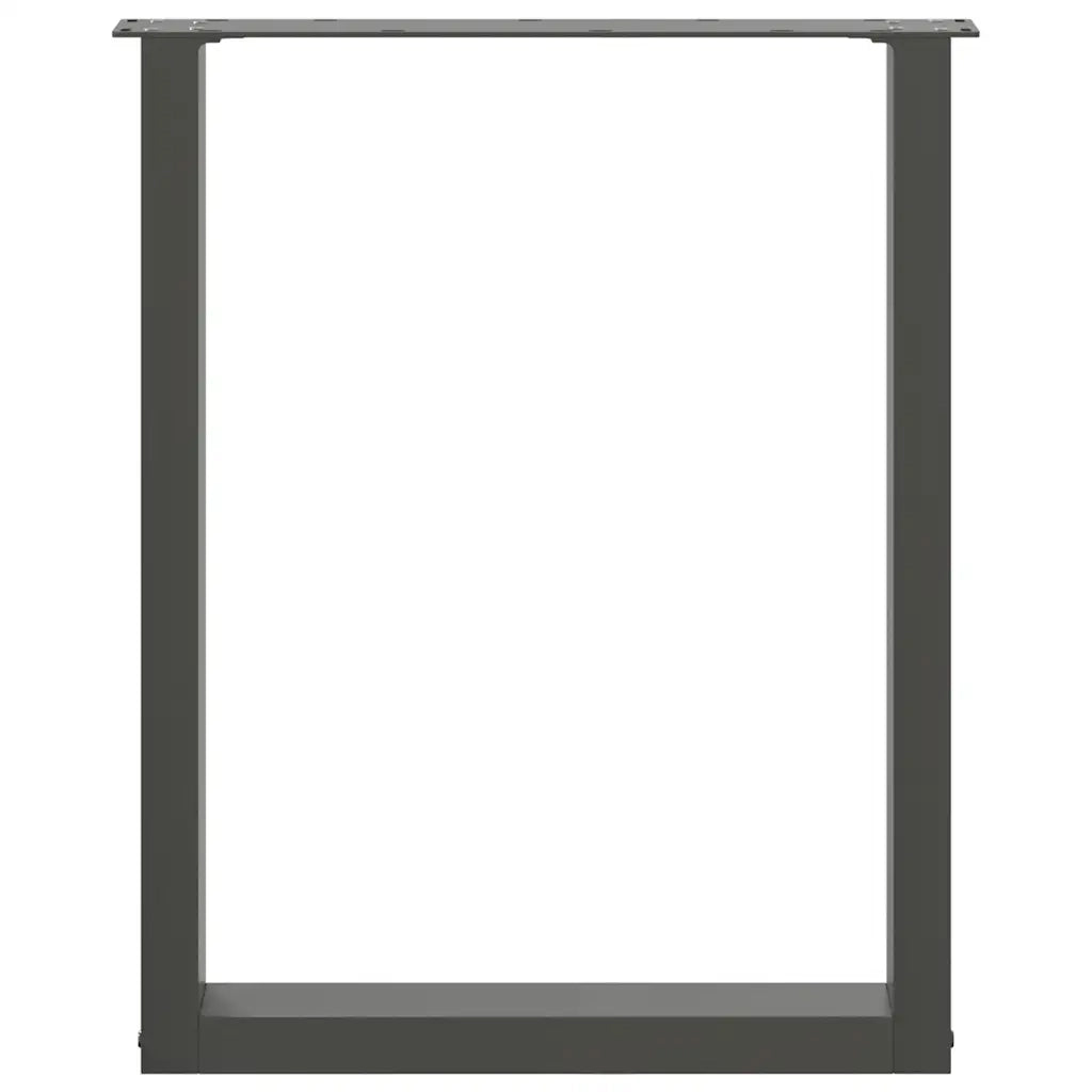 Gambe per tavolo da pranzo a forma di U 2 pz nere 70x(72-73) cm in acciaio 4013184