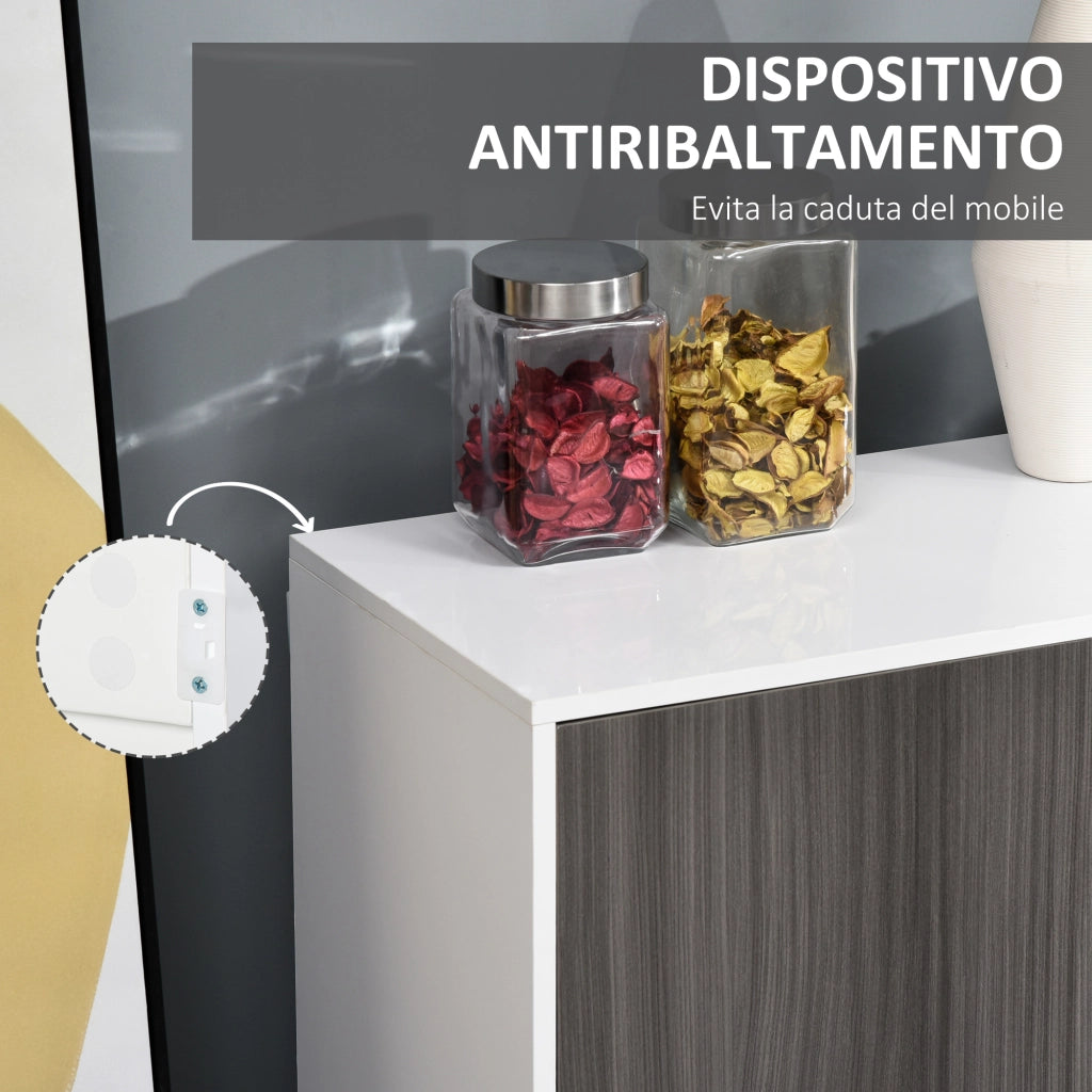 Mobile Multiuso con 2 Cassetti e 2 Ante ¨C Xylo ¨C Grigio