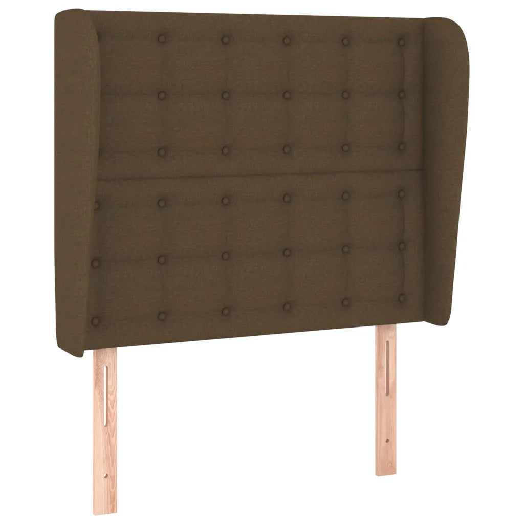Testiera | Testata ad Orecchio Marrone Scuro 93x23x118/128 cm in Tessuto