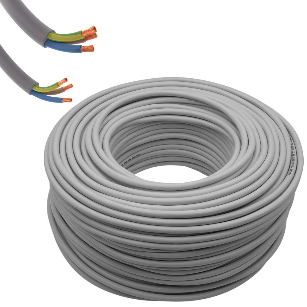 Cavo elettrico grigio fror gommato flessibile tutor tripolare antifiamma 3 fili *** lunghezza metri 50, sezione condu...