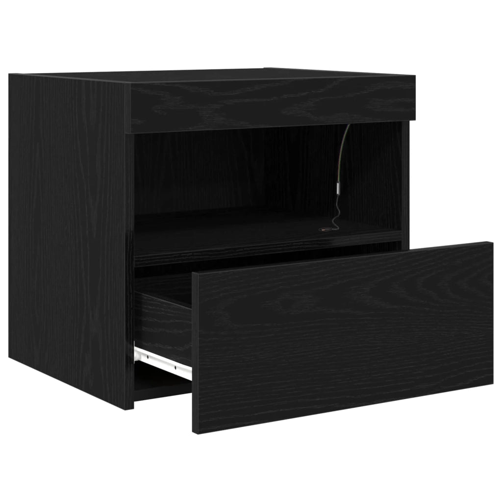 Armadio da Notte Rovere Nero 50 x 40 x 45 cm Legno multistrato 862184
