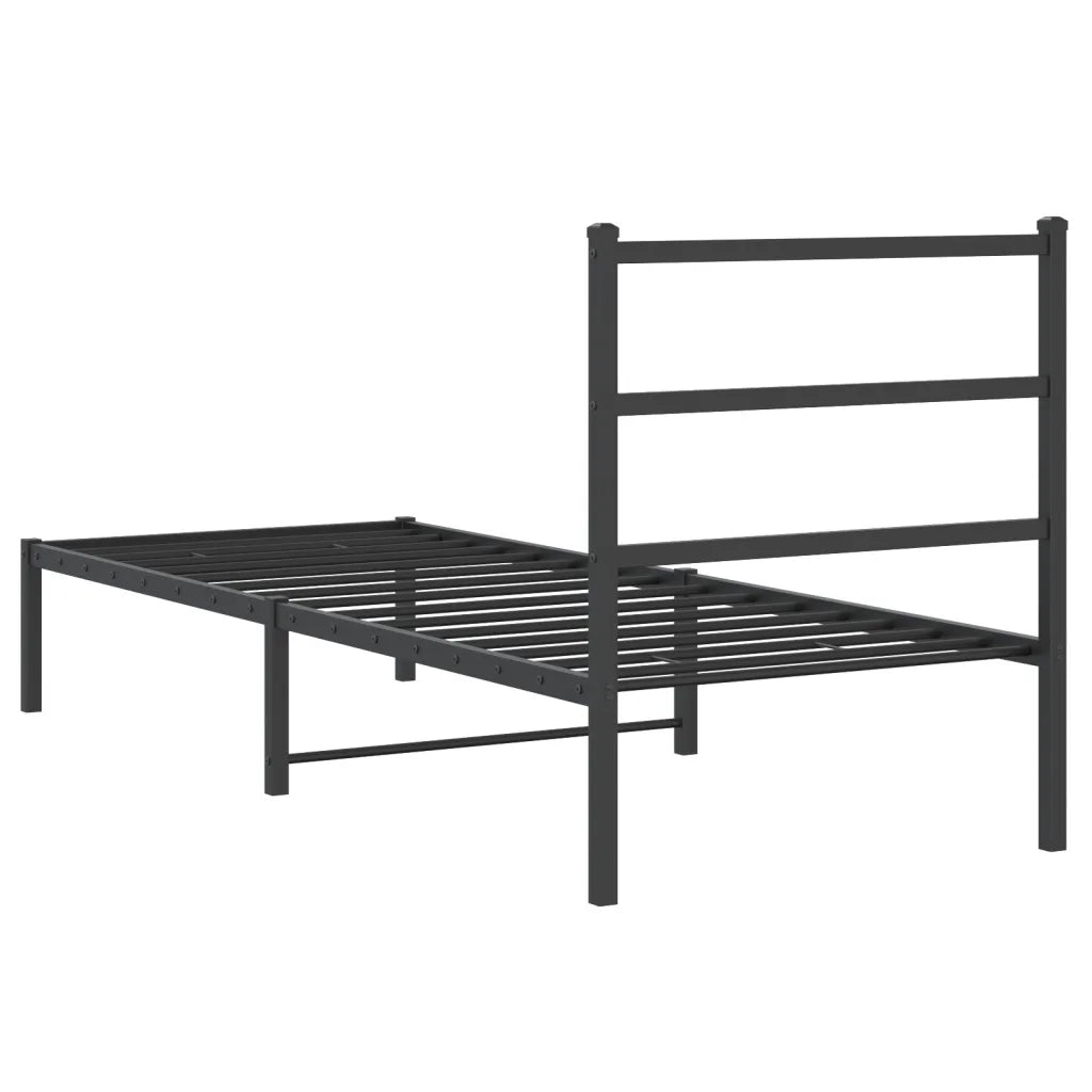 Giroletto con Testiera in Metallo Nero 80x200 cm 355356