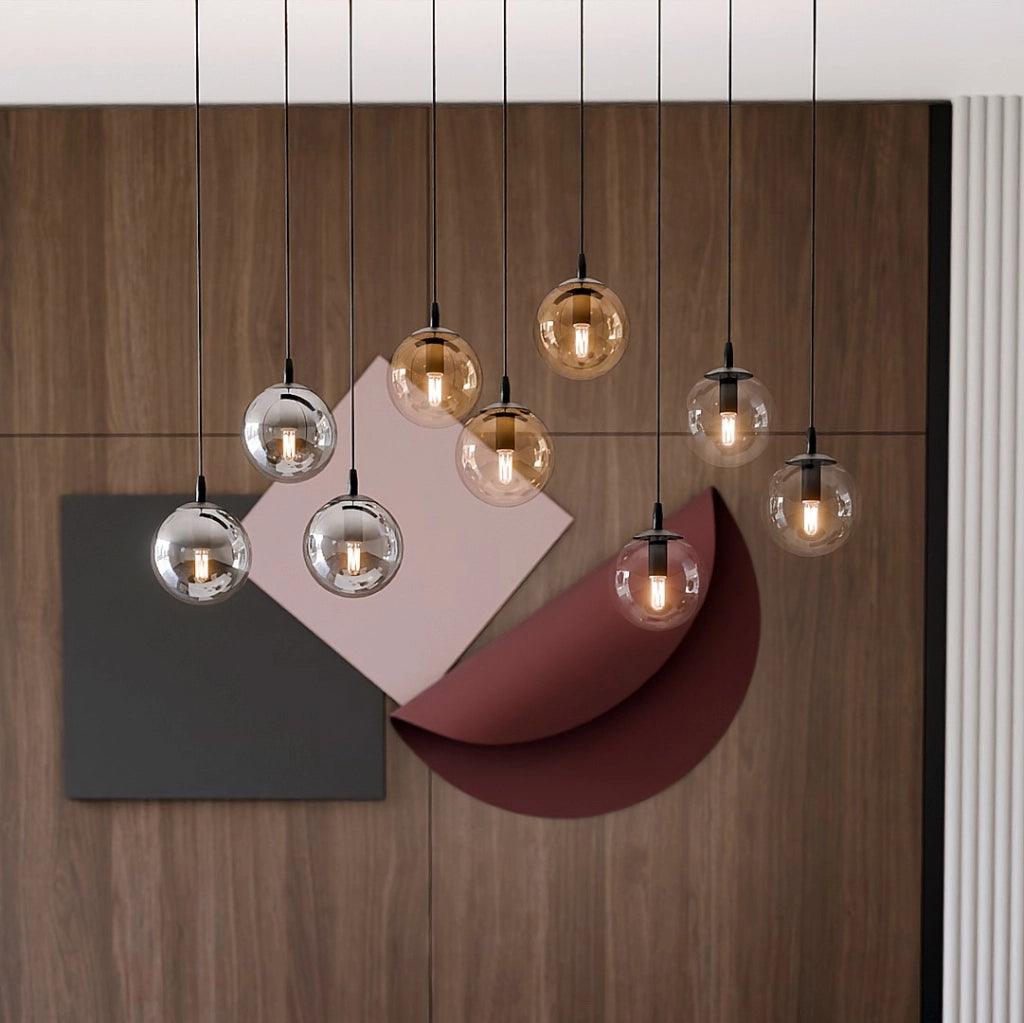 Lampadario Emibig Cosmo 9 luci E14 nero multicolor
