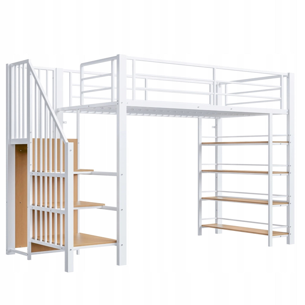 Letto a castello 90x200 - Xylo - Bianco con scala