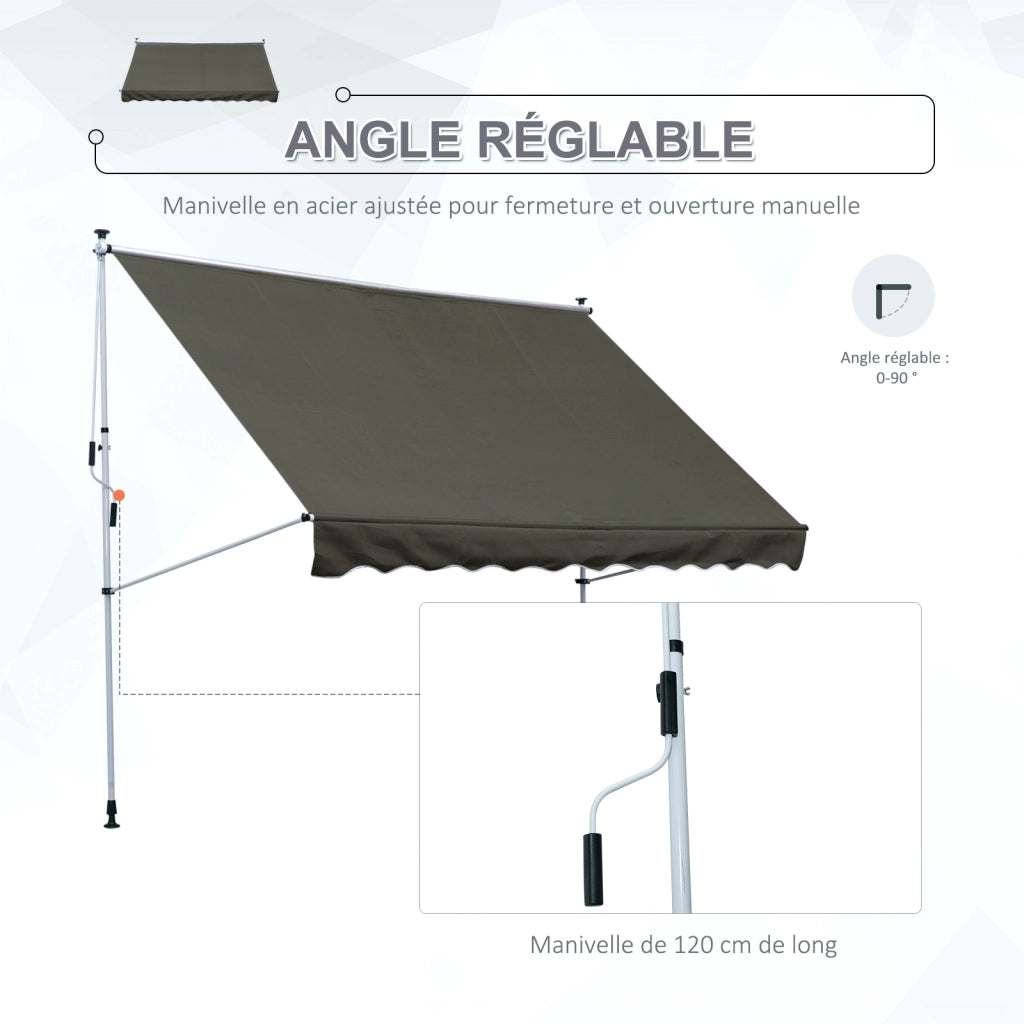Tenda da esterno pieghevole retrattile ¨C Minimal ¨C grigio 3x1.5 m