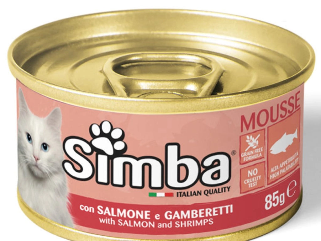 ALIMENTO PER GATTI 'MOUSSE' salmone e gamberetti - gr 85- 24 pezzi  - MONGE