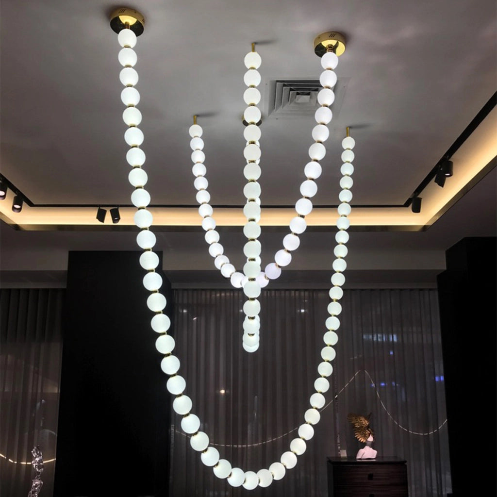 Lampada soffitto Dorado Rope 3m oro sfere bianche LED CCT