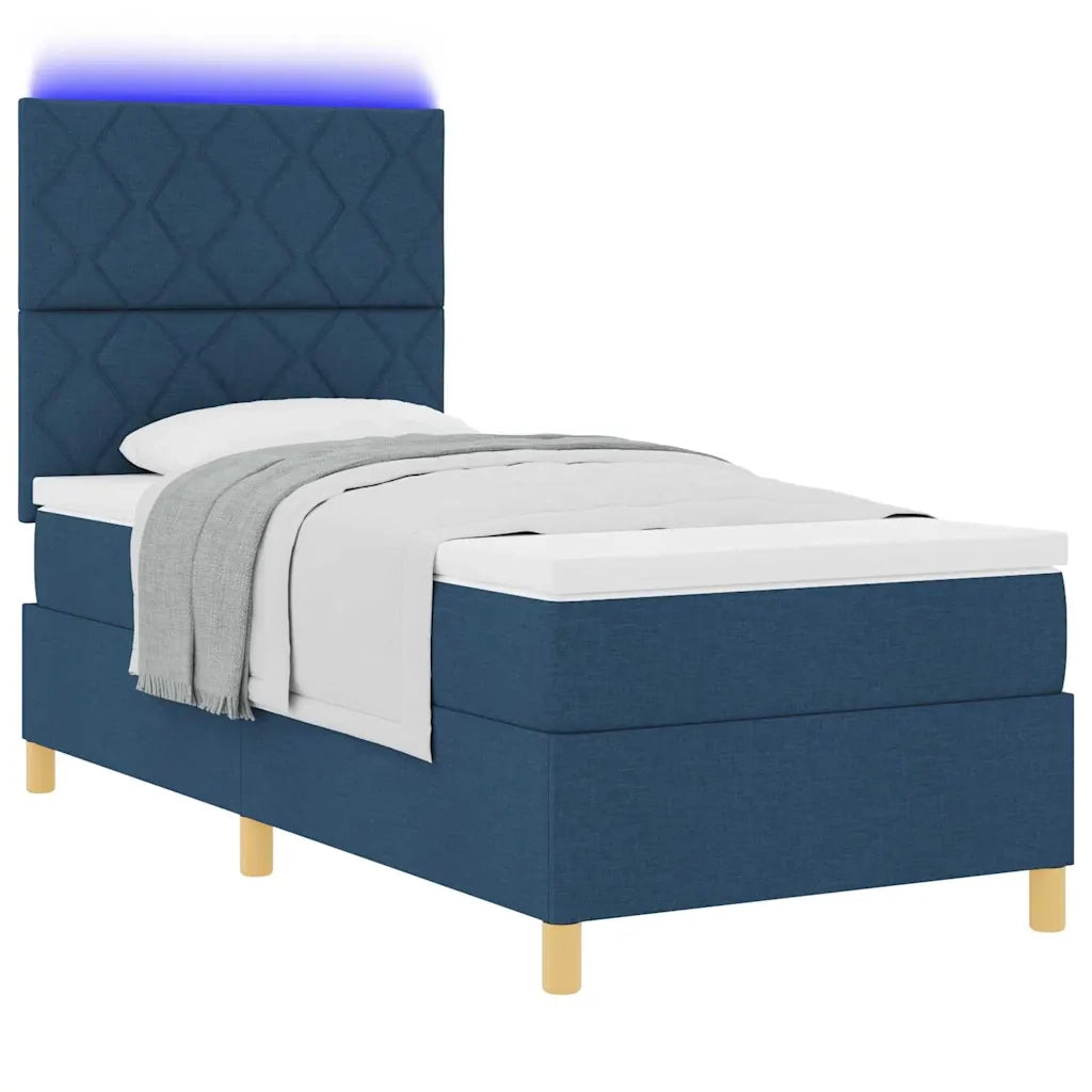 Letto a molle con materasso Blu 90 x 200 cm Tessuto 3343151