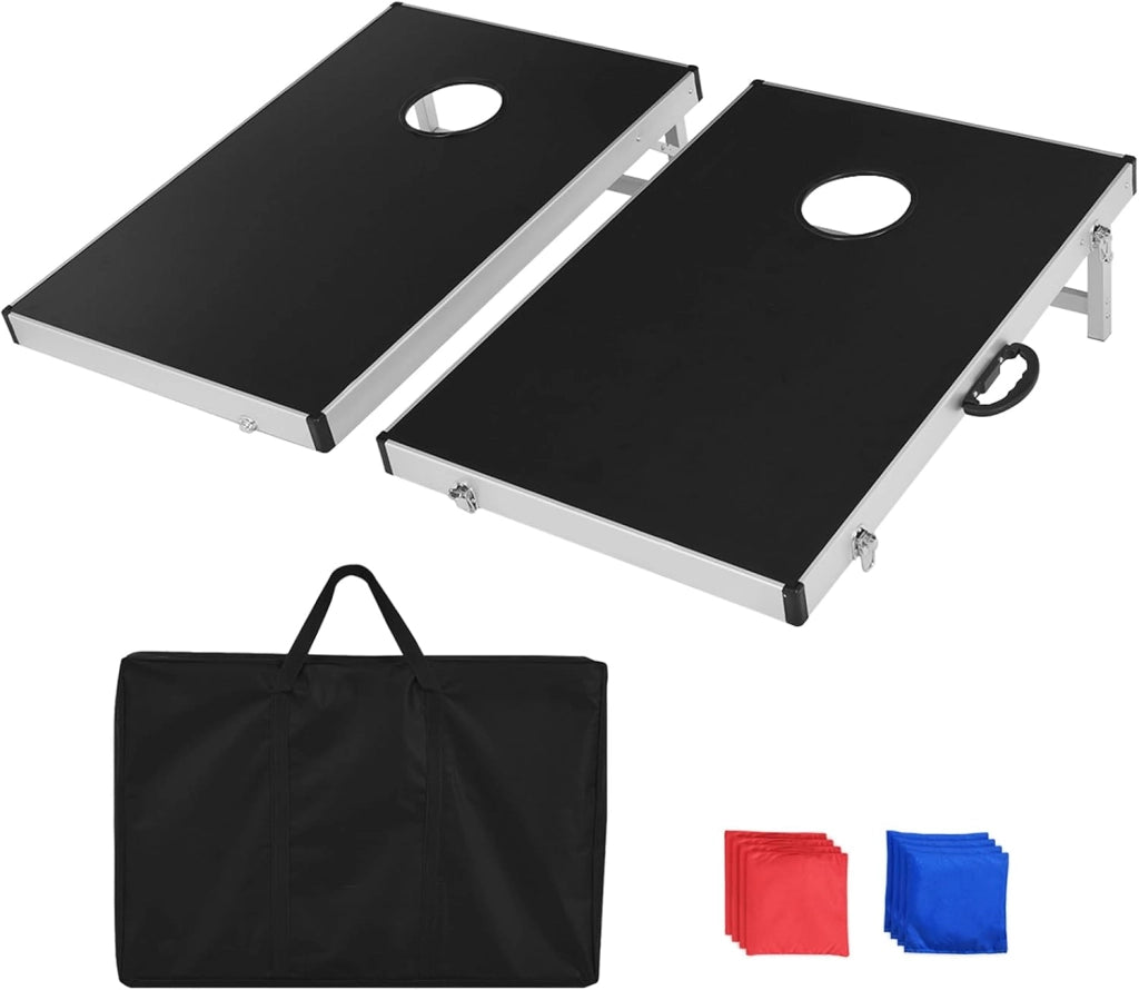 Tavole Cornhole, Tavolo per Giochi di Lancio, Design Pieghevole e Maniglia Laterale, Gioco Cornhole Classico, con 8 Sacchi di Sabbia