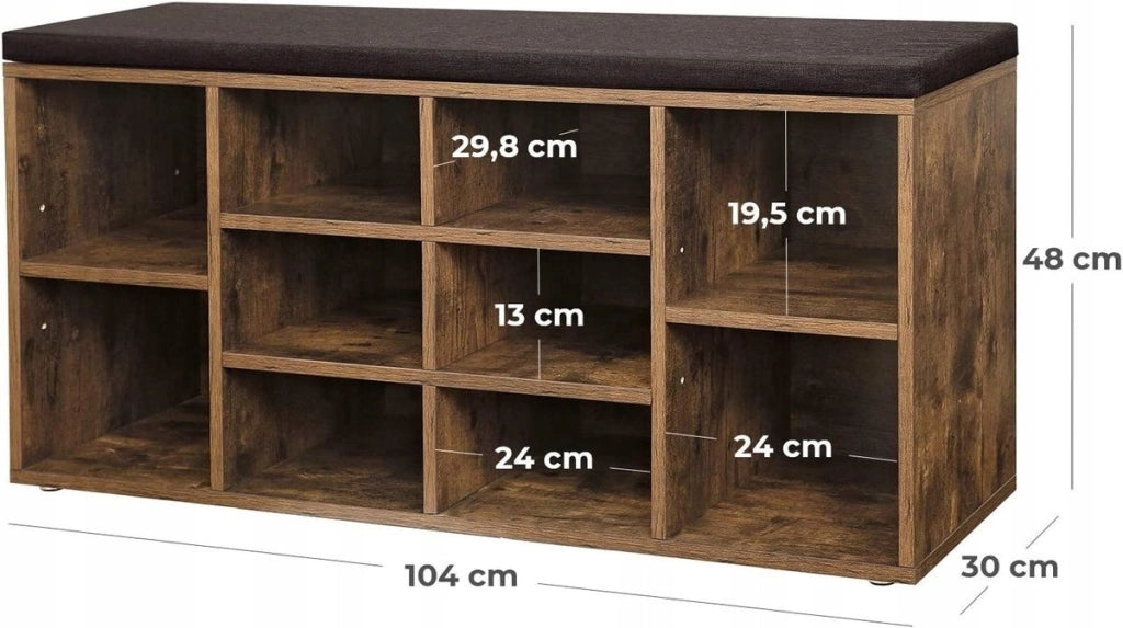Scarpiera con seduta – stile loft rustico