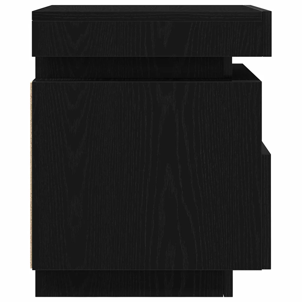 Armadio da Notte con cassetto Rovere Nero 40 x 39 x 48,5 cm 862186