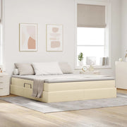 Letto con contenitore e materasso Crema 160 x 200 cm Poliestere 3370240