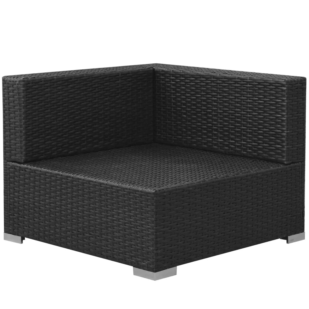 Set Divani da Giardino 3 pz | Set Salotto da Giardino con Cuscini in Polyrattan Nero