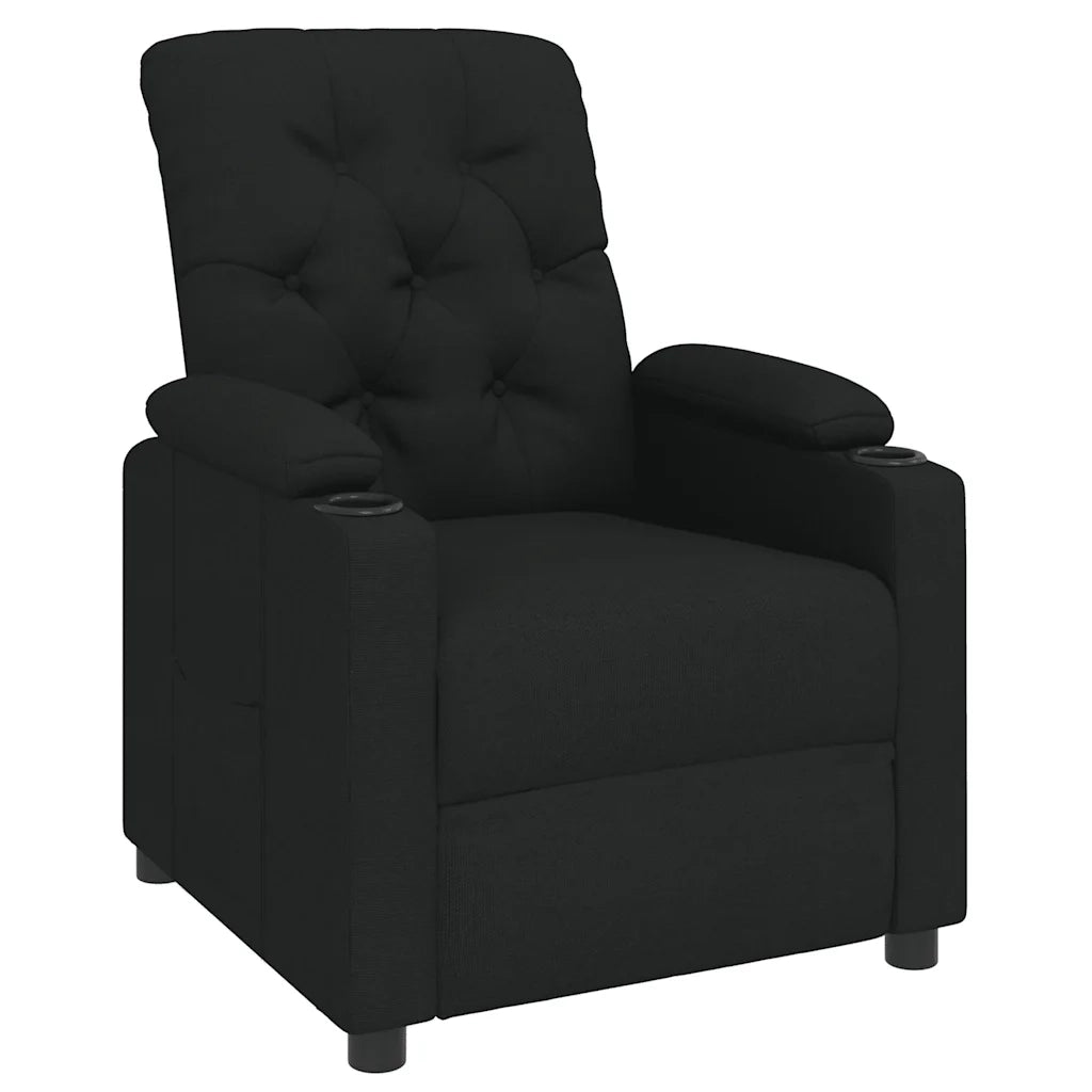 Poltrona Reclinabile in Tessuto Nero 339104