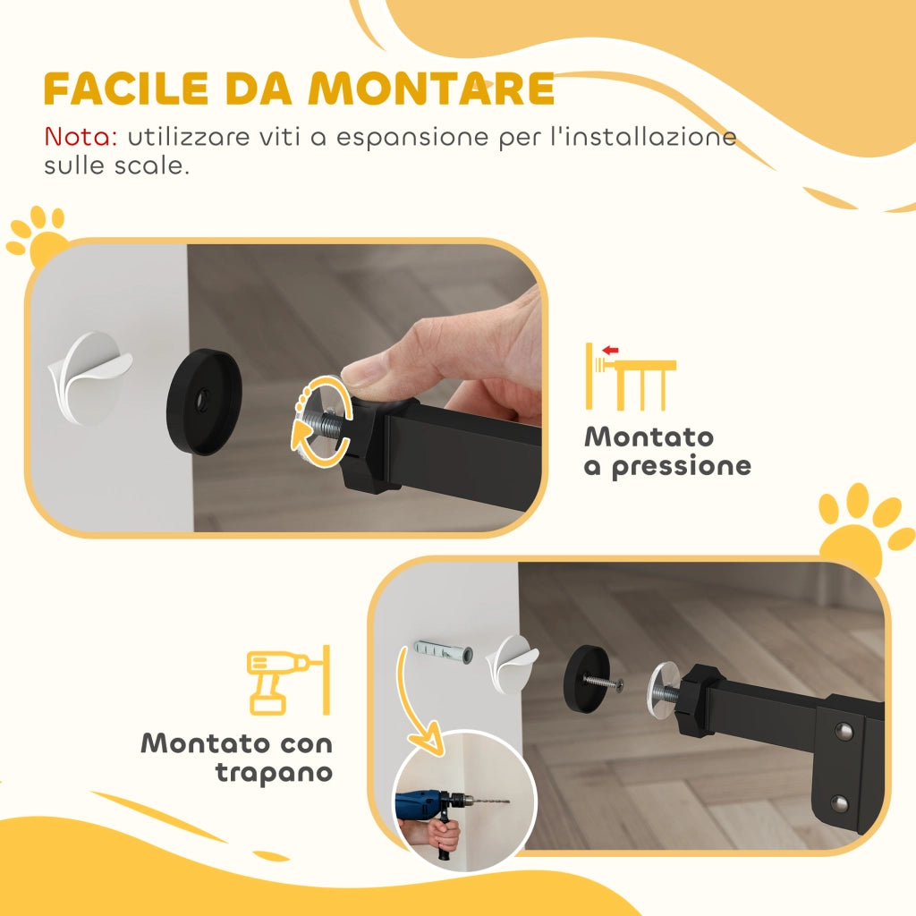 Cancellino per Cani Regolabile ¨C Minimal ¨C Nero, 100 cm