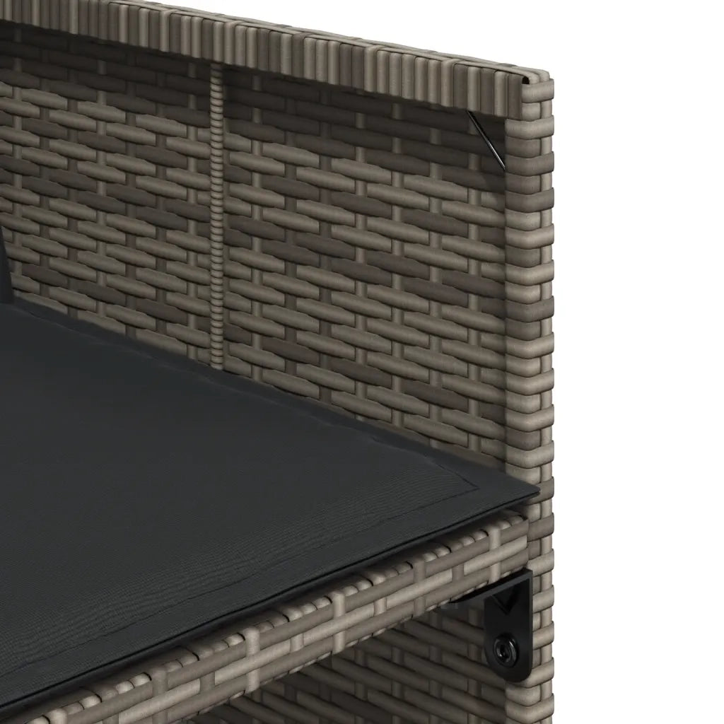Set da Pranzo da Giardino 13pz con Cuscini Grigio in Polyrattan 3277993