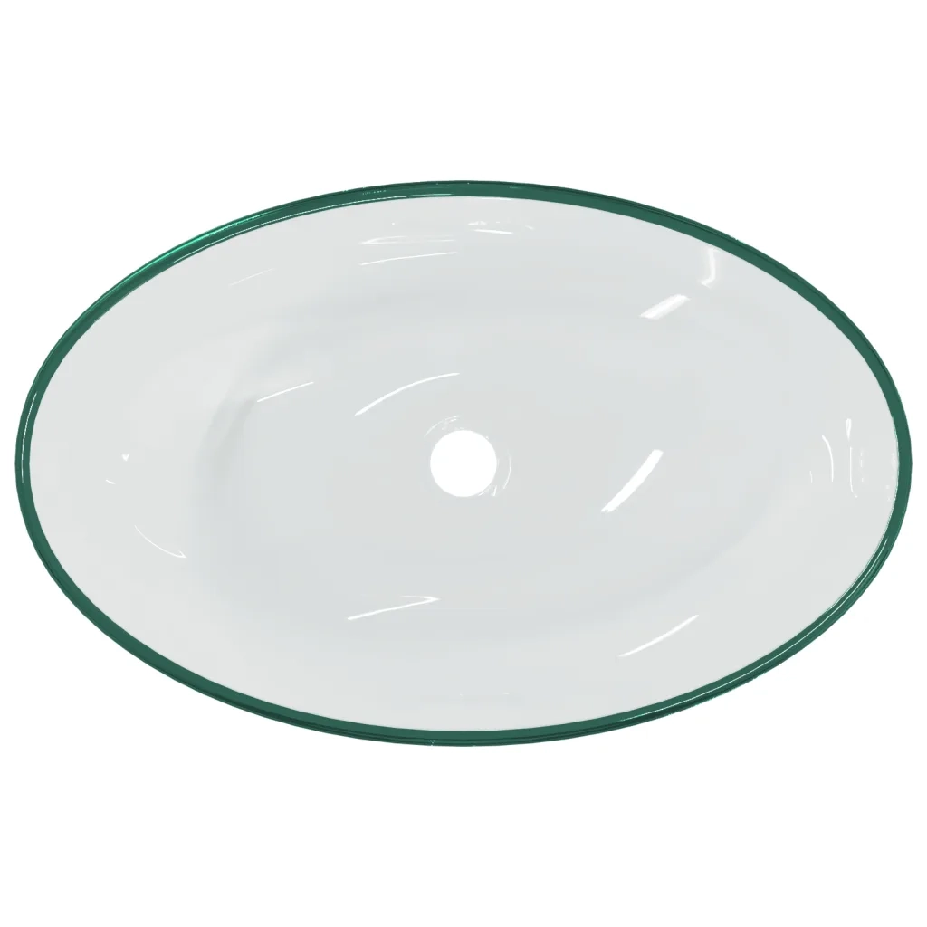 Lavandino in Vetro Temperato 54,5x35x15,5 cm Trasparente 345238