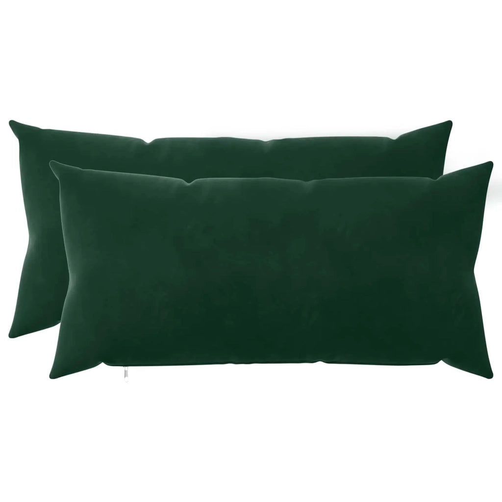 Federa 2 pcs HEERLEN Verde Scuro 40 x 70 cm Velluto 909477