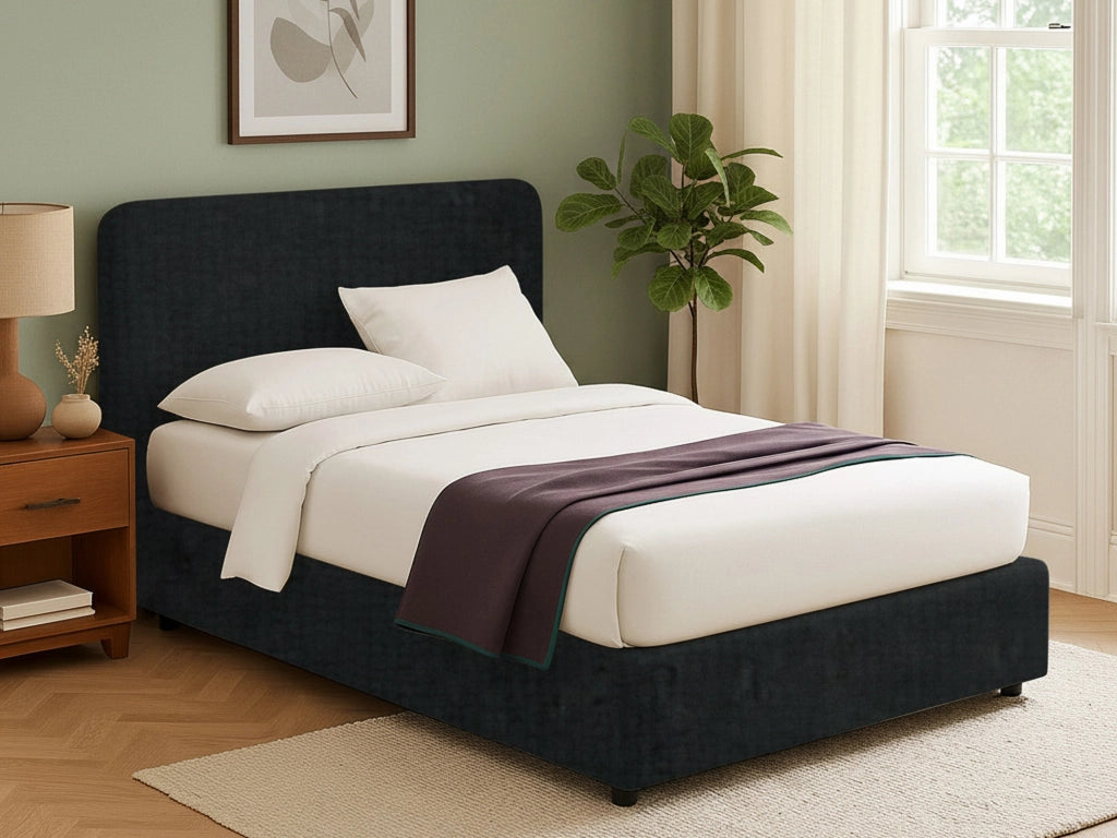 Slough, Letto Singolo Sfoderabile Made in Italy, Grigio Scuro