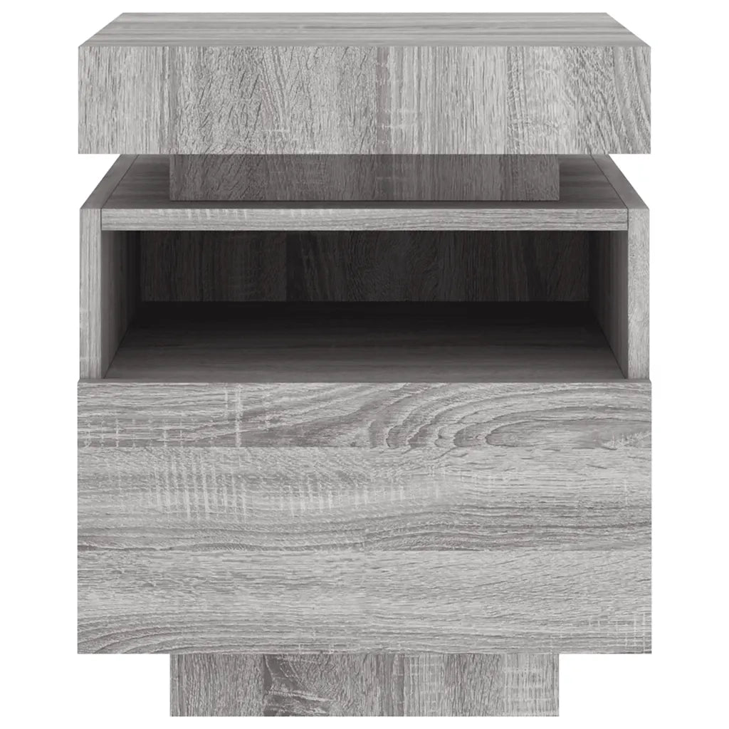Comodini con Luci LED 2pz Grigio Sonoma 40x39x48,5 cm 836795