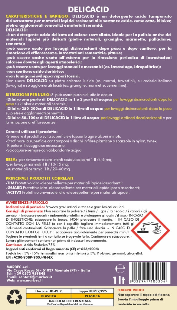 Acido tamponato DELICACID   1LT + Tampone Marrone